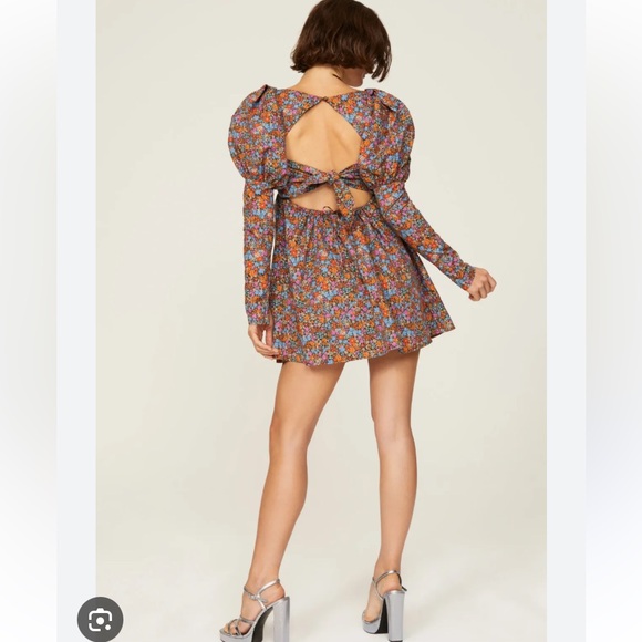 FOR LOVE AND LEMONS NWT Revolve Brittany Mini Dress floral puff sleeve size xs - Picture 10 of 14